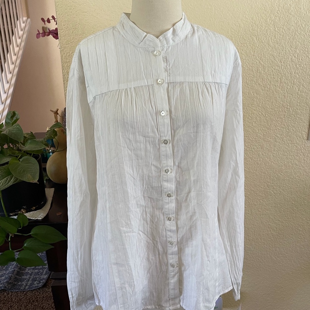 Charter Club Saturday Style Women’s Top Shirt White Size 12 NWT